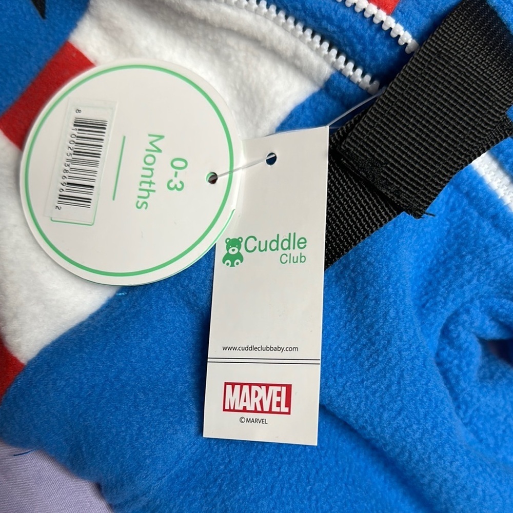 Marvel - NWT - Captain America Kids One Piece - Blue, Red, White - Picture 3 of 3